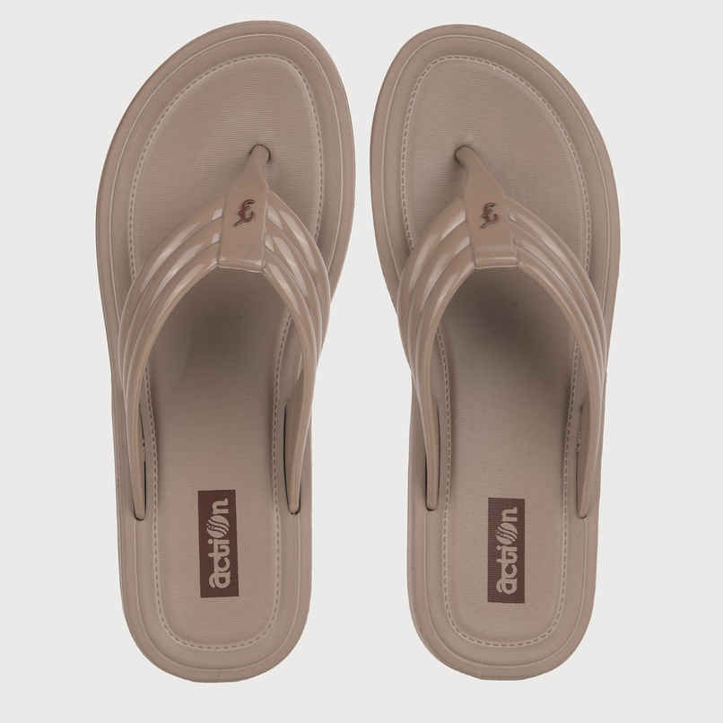 Action Women's Hran-61 | Super Soft & Commtable Slippers | Daily Wear Slippers | Chiku - UK 6