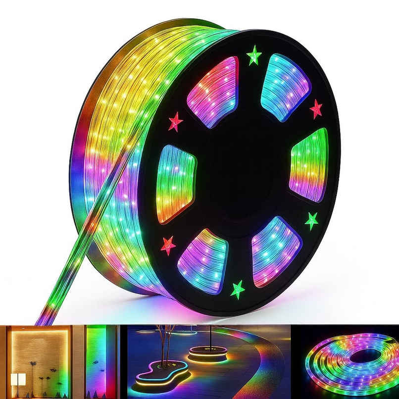 DesiDiya Multicolor LED Rope Light | Vibrant Decorative Lighting for Indoor & Outdoor Use | 10 m DesiDiya Multicolor LED Rope Light | Vibrant Decorative Lighting for Indoor & Outdoor Use | 10 m