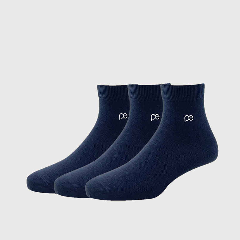 Peter England Men's Solid Cotton Socks | Navy - Free Size