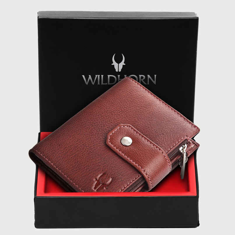 Wildhorn Men's Genuine Leather Bi-fold Wallet | Maroon