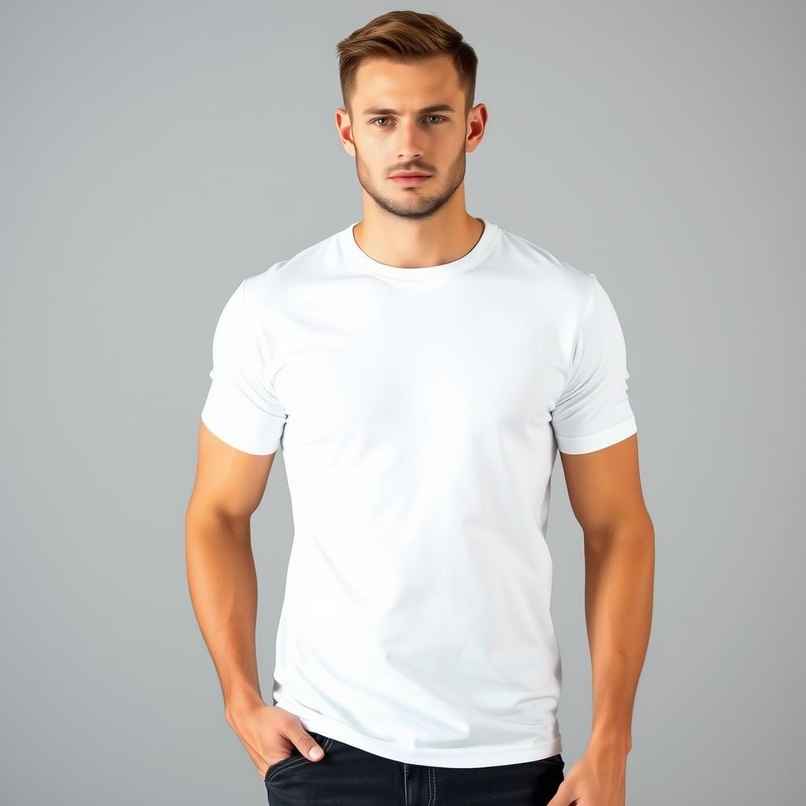 Springman Men Pure Cotton Solid Round Neck T-shirt | White - S