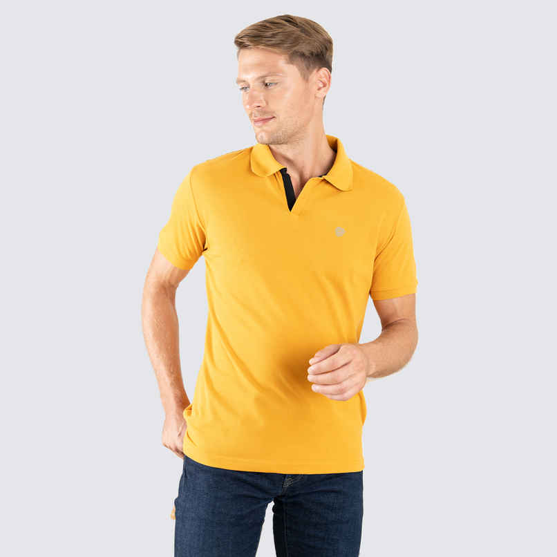 Lux Cozi Men's Cotton Polo T-Shirt, Mustard, XL Lux Cozi Men's Cotton Polo T-Shirt, Mustard, XL