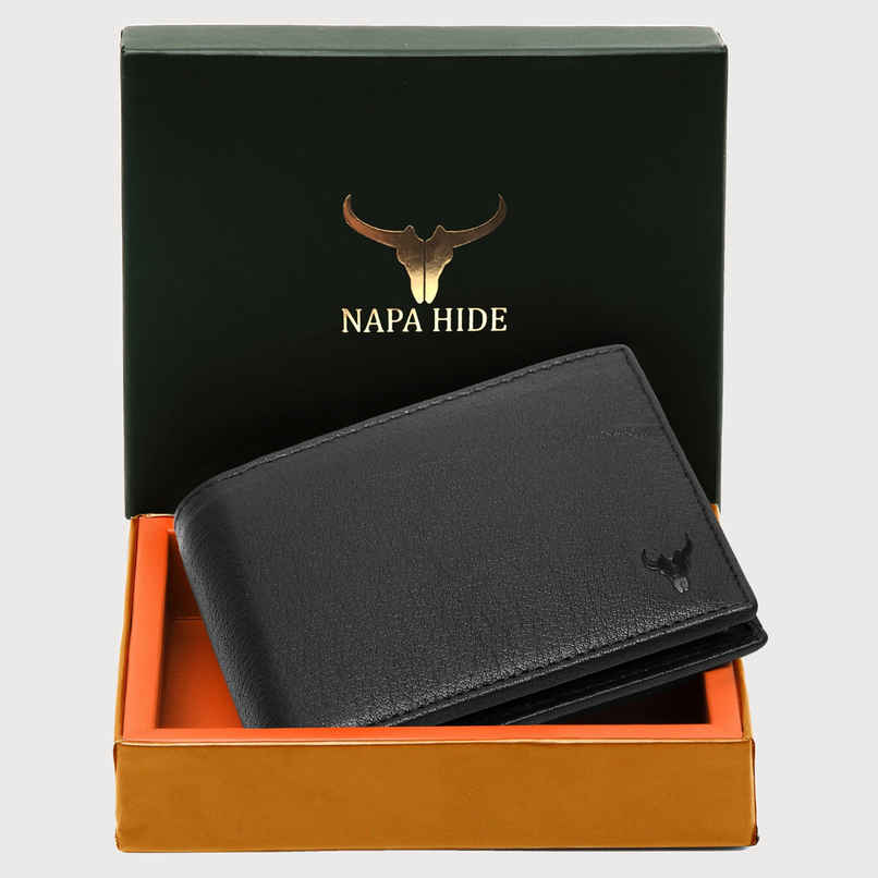 Wildhorn Men's Genuine Leather Bi-fold Wallet | Black