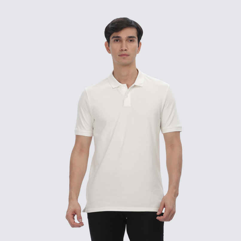 OUTLAWS Men's Premium Cotton Lycra Polo T-Shirt | Cream - M