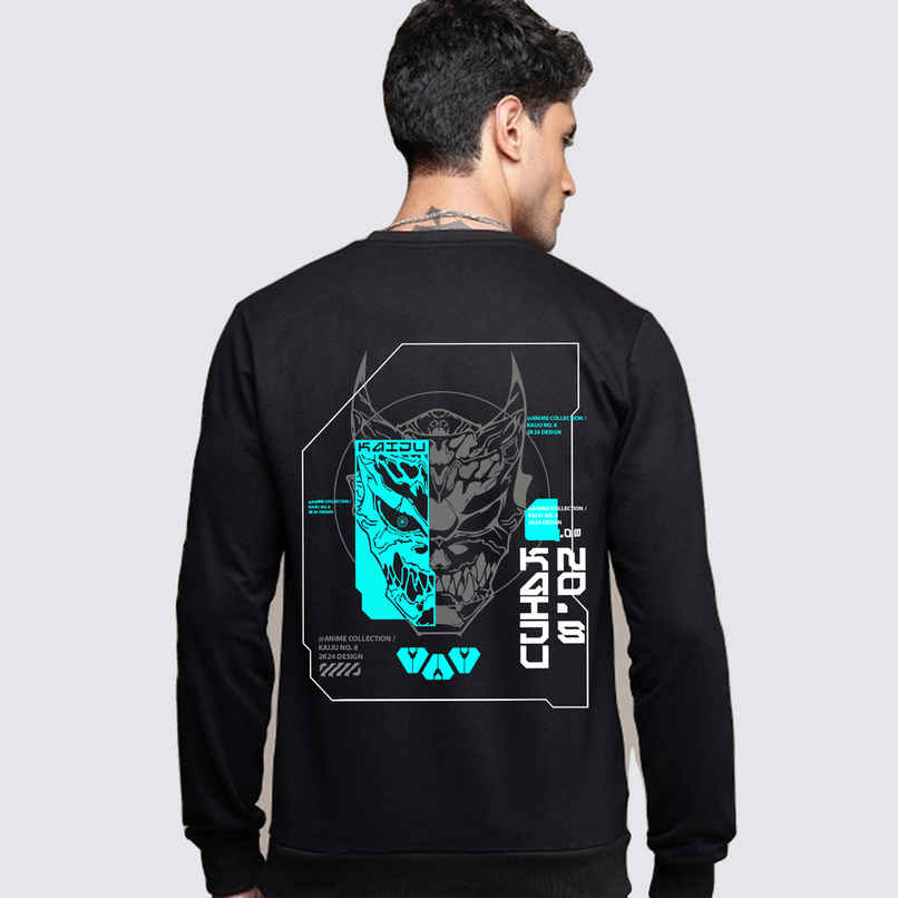 De Tees Men's Sweatshirt | Kaiju | Black - 2XL