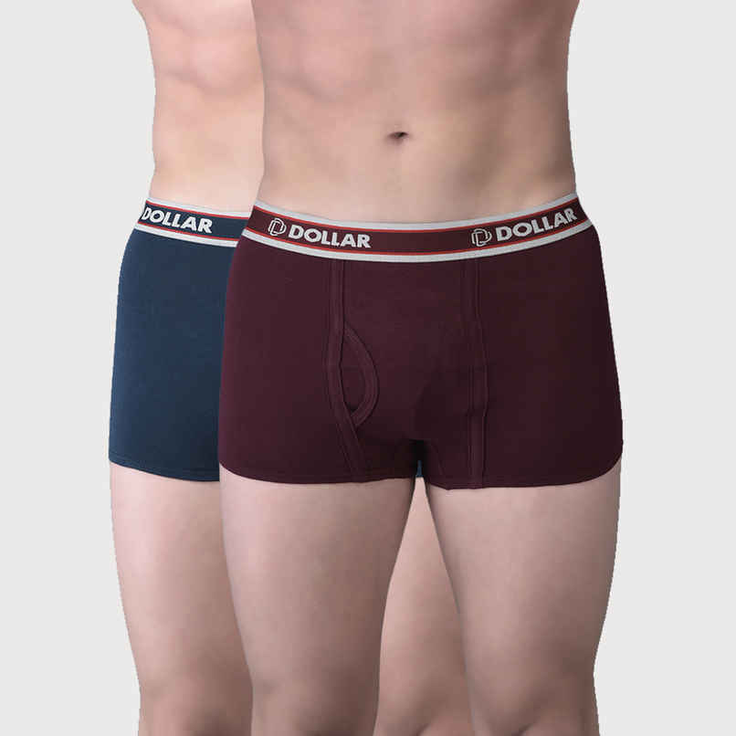 Dollar Bigboss Men's Solid Combed Trunk With Double Pouch Support | Pack Of 2 | Assorted - XL