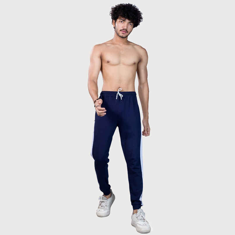 GCYX Men's Track Pant | 100% Cotton Comfortable Wear | Ecru Cut Sew | Navy - 2XL