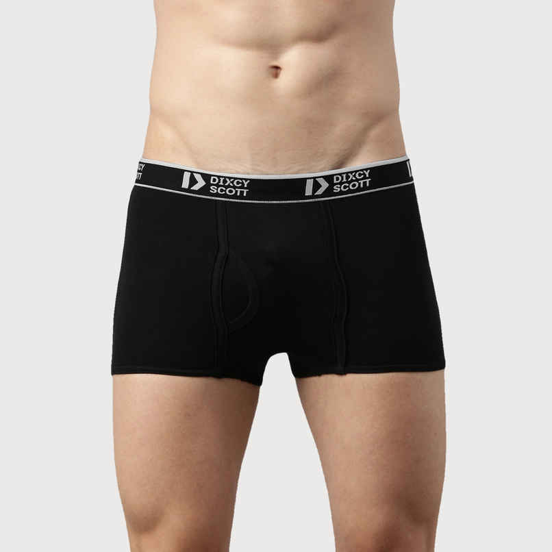 Dixcy Scott Men's Solid 100% Combed Cotton Outer Elastic Waistband Short Trunk | Multicolour - L