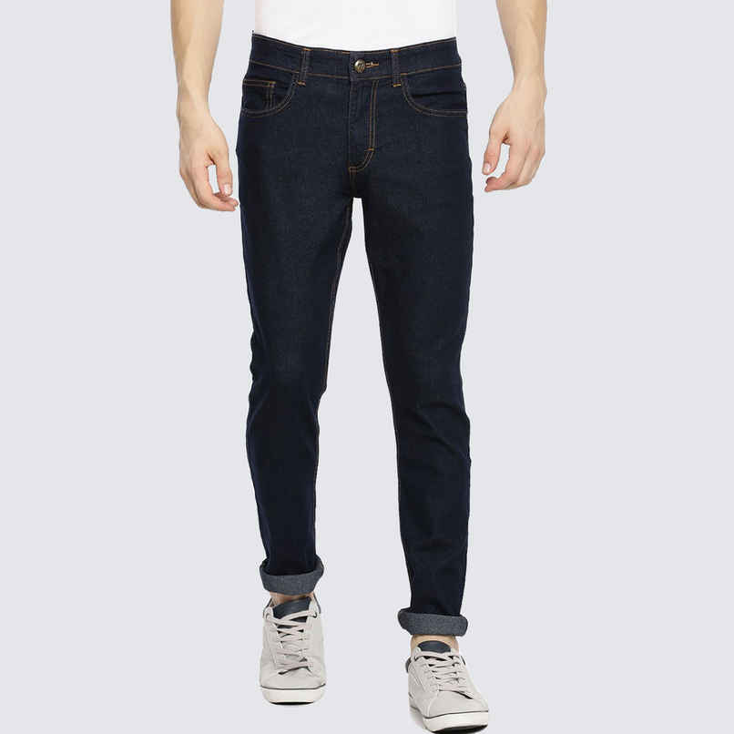 The Indian Garage Co Slim Fit Solid Casual Jeans | Blue - 30