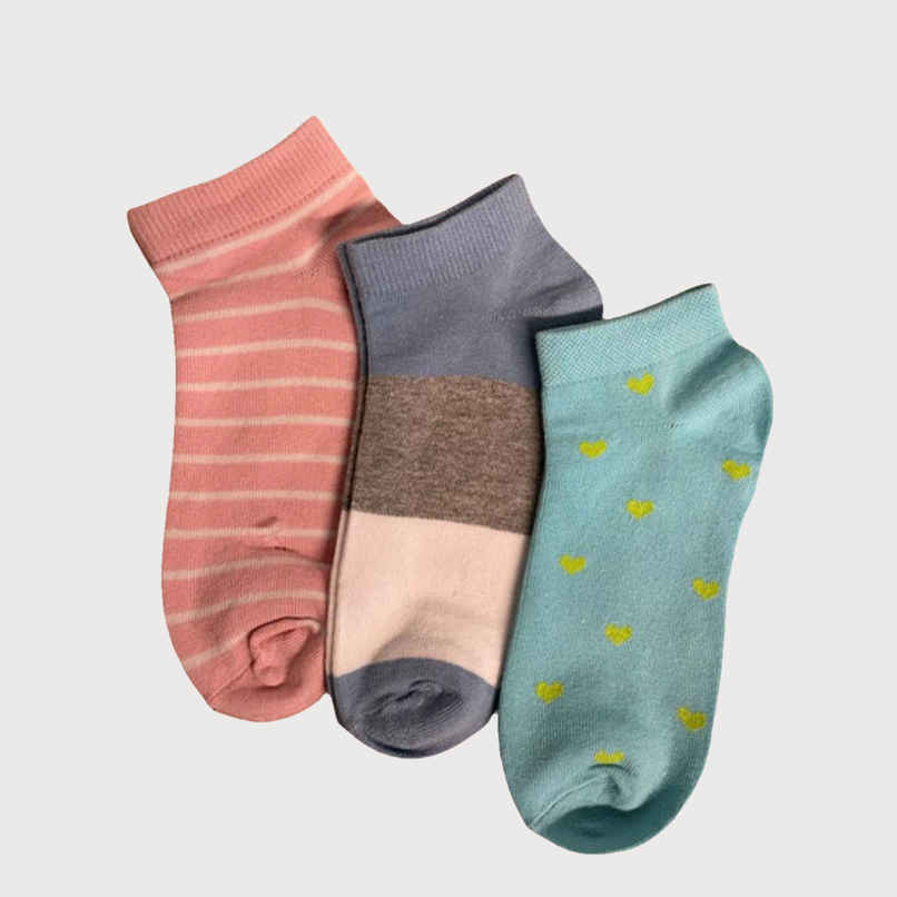 Englo Women's Cotton Ankle Socks | Multicolour - Free Size