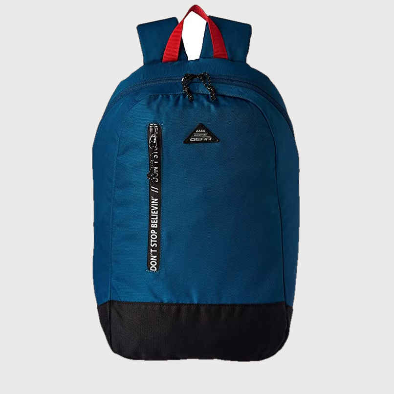 Gear Unisex Colorblocked Polyester 16 L Top Handle Casual Backpack | Black and Blue - M