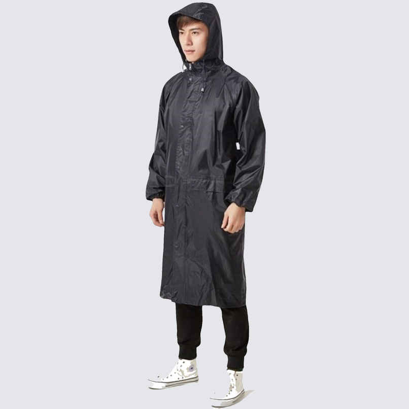 INFISPACE Adult Unisex Polyester Long RainCoat Poncho Barsaati with Adjustable Cap and Cover XL INFISPACE Adult Unisex Polyester Long RainCoat Poncho Barsaati with Adjustable Cap and Cover XL