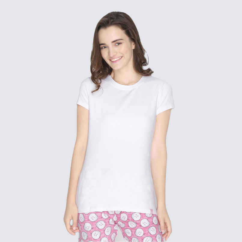 Lyra Women's T-shirt Round Neck Solid | White - XL