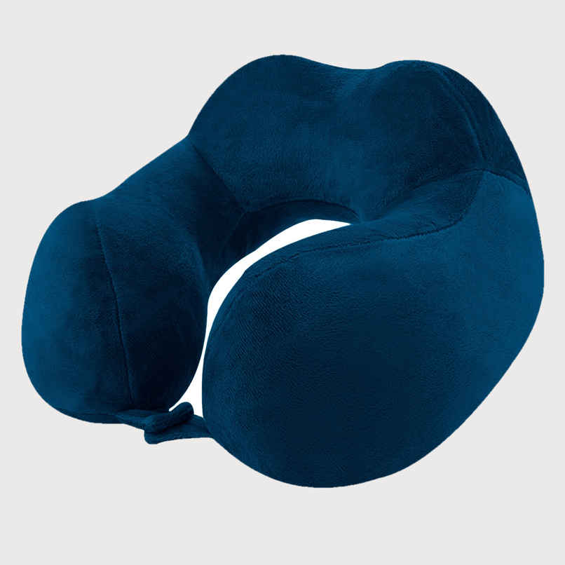 Billebon Premium Fibre Filled Travel Neck Pillow | Round Shape - Navy Blue