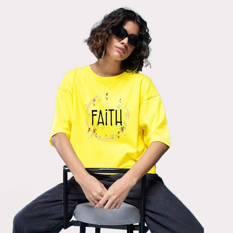 Smartees Womens Oversize Printed T-shirt | WW - Boxy - 3002 | Lemon - S Smartees Womens Oversize Printed T-shirt | WW - Boxy - 3002 | Lemon - S