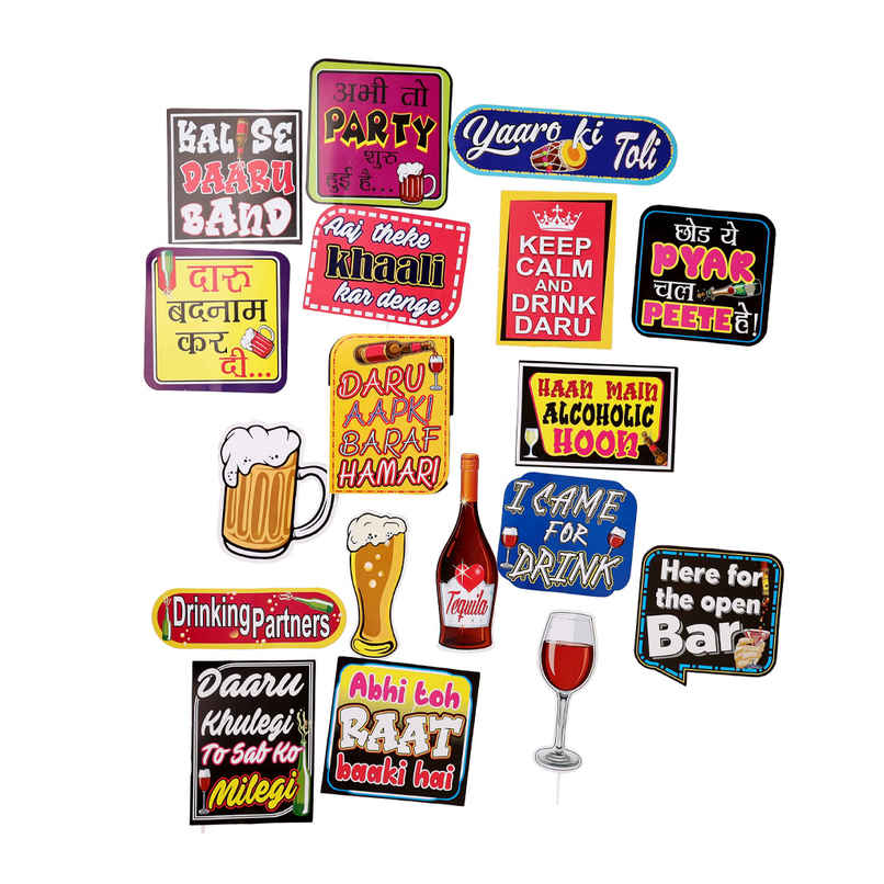 Cocktail Party Photobooth Props | Party Decoration | Party Needs | Multicolor | Propcon