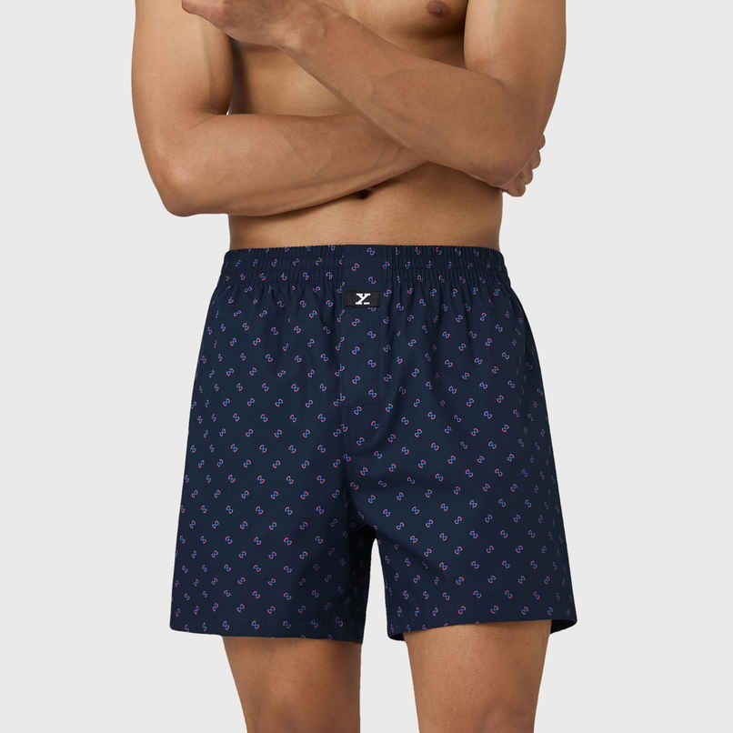 XYXX Mens Cotton Printed Inner Boxers Pack of 1, Infinity Blue| M