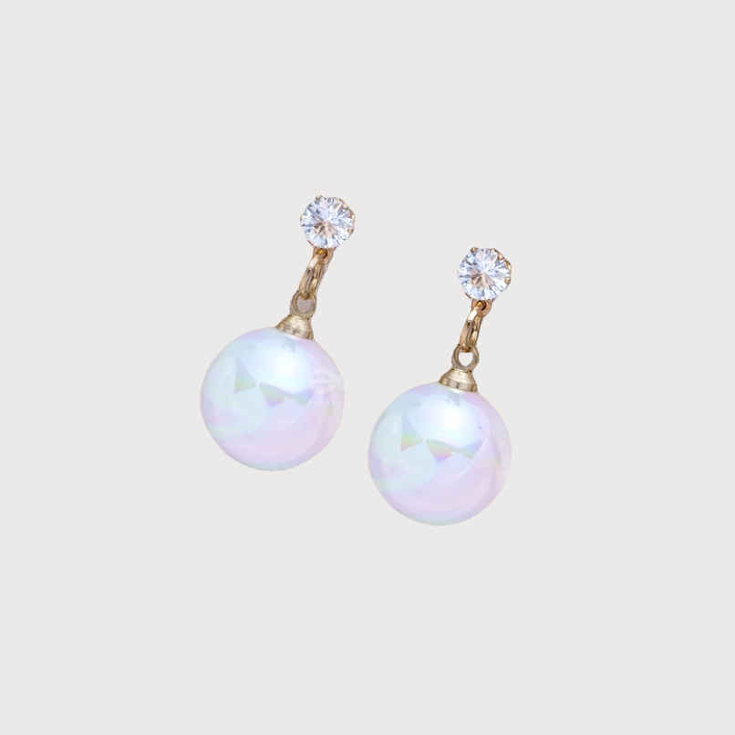 Everstylish Pearly Moonshine - Golden Embellished Earrings