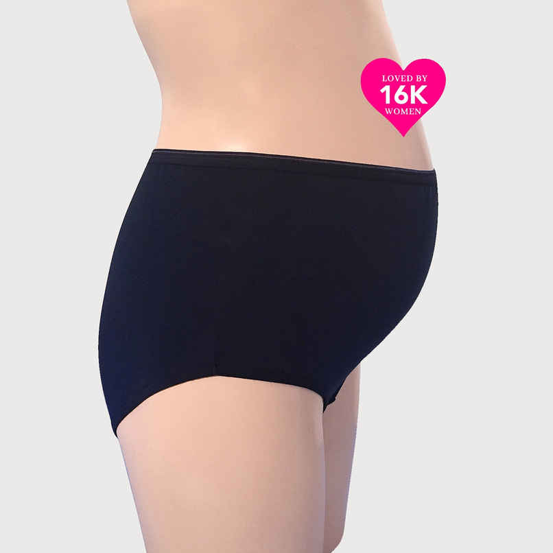 Clovia Cotton Maternity High Waist Hipster Panty (Navy Blue - L)