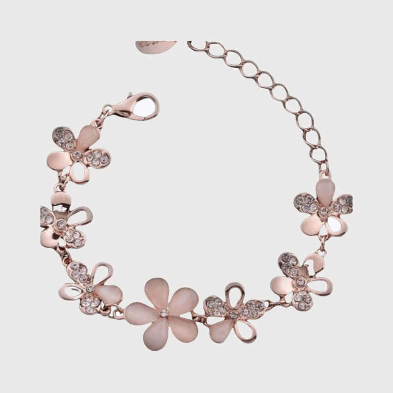 YouBella Jewellery Stylish Fancy Party Wear Gold Plated Charm Bracelet For Women - Silver