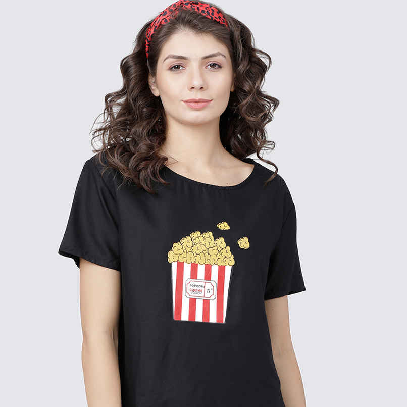 Women's Graphic Round Neck Regular Fit T shirt