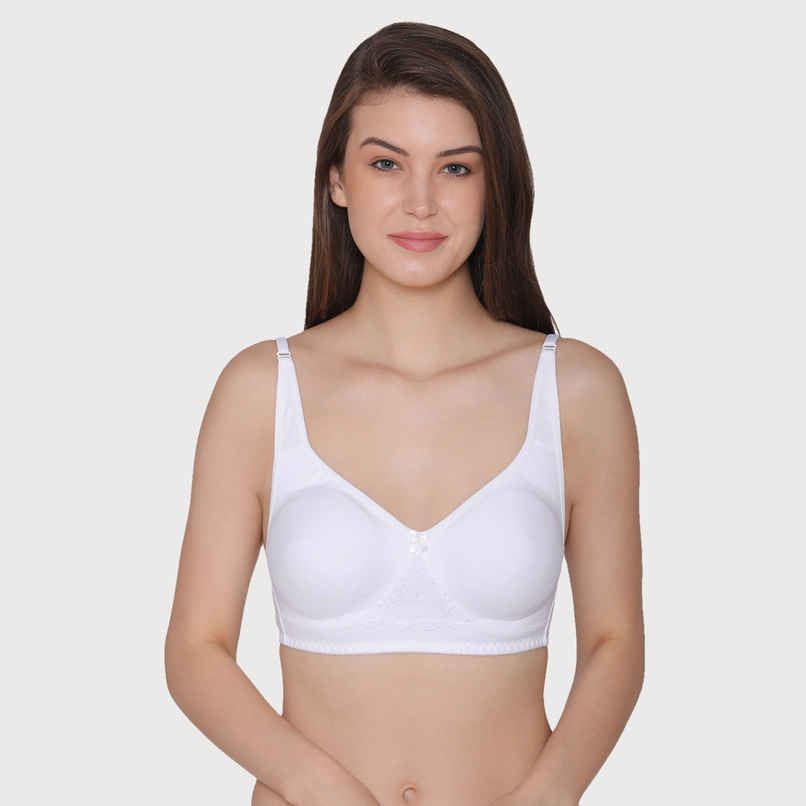 Clovia Women Non-Padded Non-Wired Full Coverage T-Shirt Bra - White, Beige | 32D