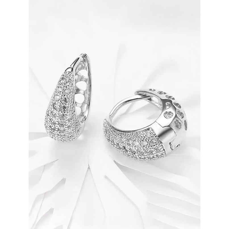 Youbella Jewellery Gold Plated Crystal Earrings For Girls And Women (Style 2 - Silver)(Ybear - 32776)