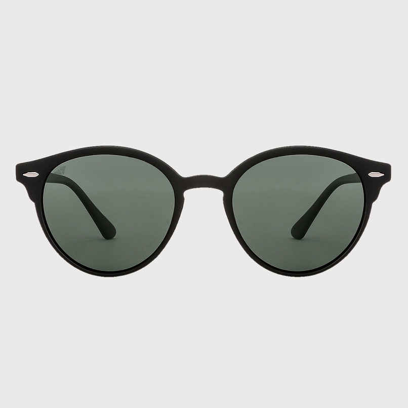 Vincent Chase By Lenskart Unisex Geometric Polycarbonate Round Sunglasses | Green and Black - L