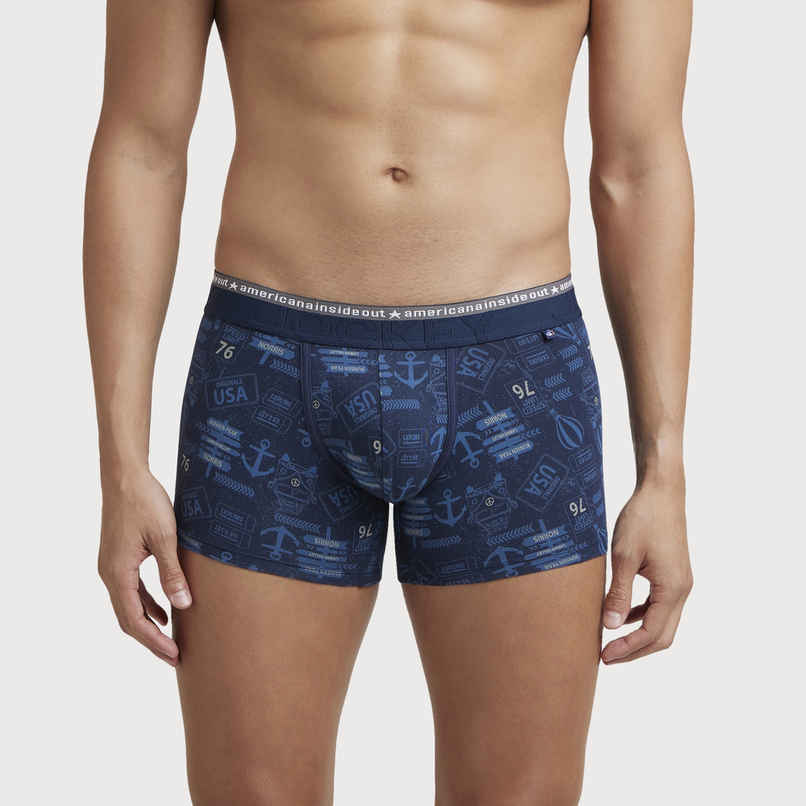 Jockey US63 Men's Super Combed Cotton Elastane Stretch Underwear Printed Trunk|Ultrasoft Waistband | Navy-XL Jockey US63 Men's Super Combed Cotton Elastane Stretch Underwear Printed Trunk|Ultrasoft Waistband | Navy-XL