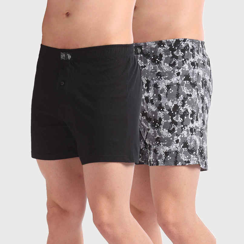 U.S. Polo Assn. | Boxers Pack of 2 | 34 | Boxers | OEX01 | Black and Grey