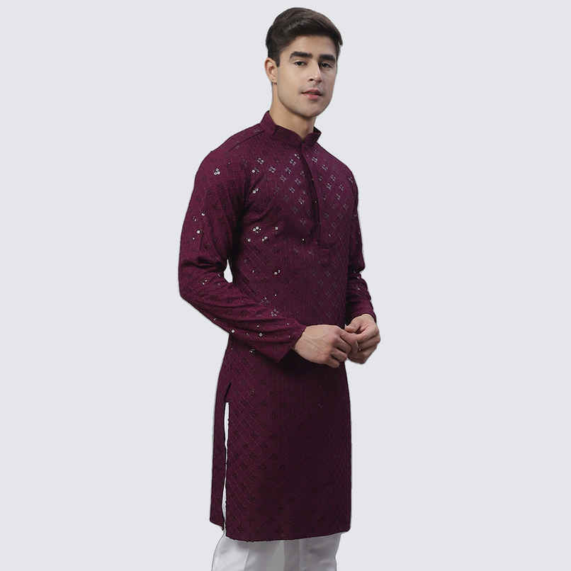 Jompers Men's Kurta | Ko 695 | Purple - M