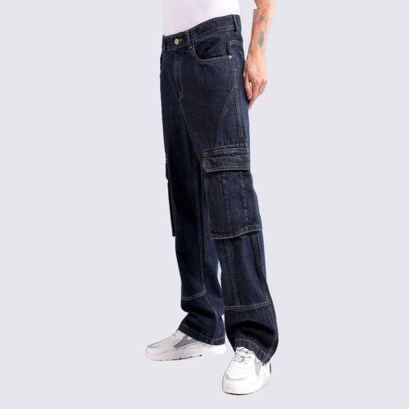 The Indian Garage Co Men | G365 Relaxed Distressed Casual Jeans | Navy | 32