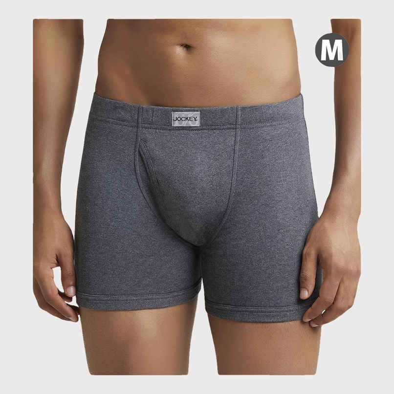 Jockey 8008 Men's Super Combed Cotton Rib Underwear Solid Boxer Brief|Concealed Waistband | Grey-M Jockey 8008 Men's Super Combed Cotton Rib Underwear Solid Boxer Brief|Concealed Waistband | Grey-M