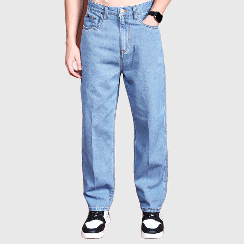 HIGHLANDER Men's Cotton Low-Rise Relaxed Fit Jeans | Blue - 32