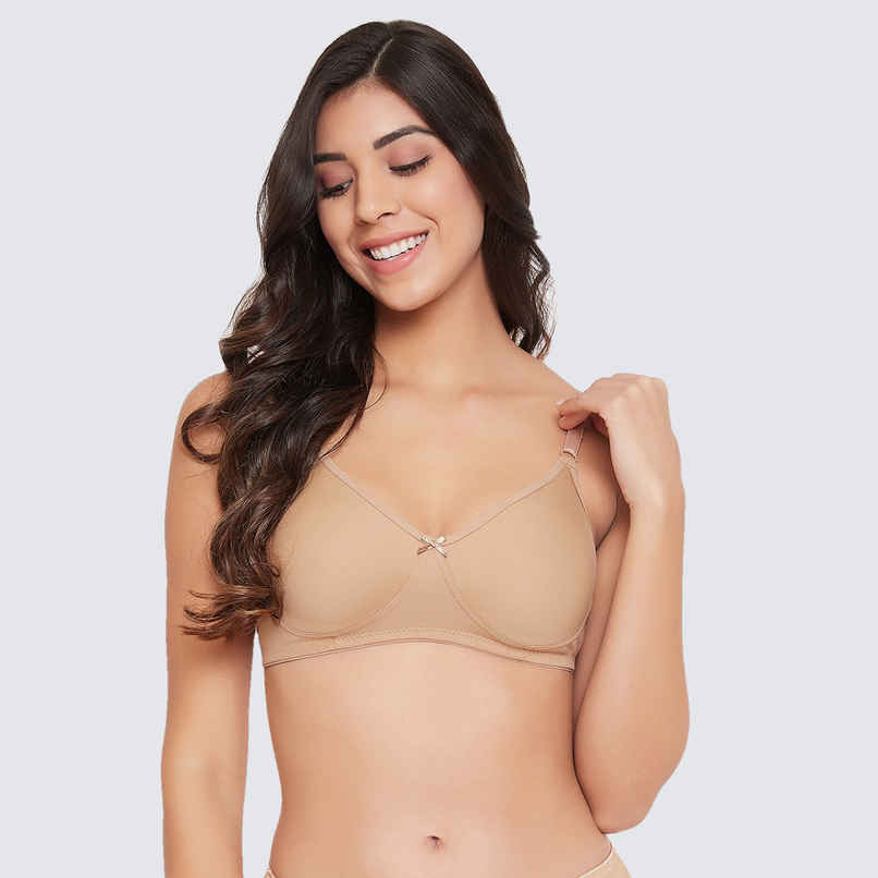 Clovia Women Non-Padded Non-Wired Full Cup T-Shirt Bra - Beige, Light Pink | 34B