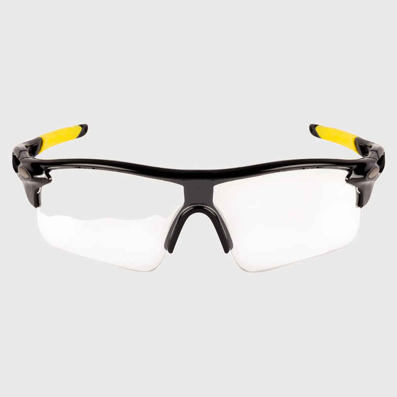 NuVew Unisex Sports Riding Sunglasses | Black-Yellow frame with Clear lens - Medium NuVew Unisex Sports Riding Sunglasses | Black-Yellow frame with Clear lens - Medium