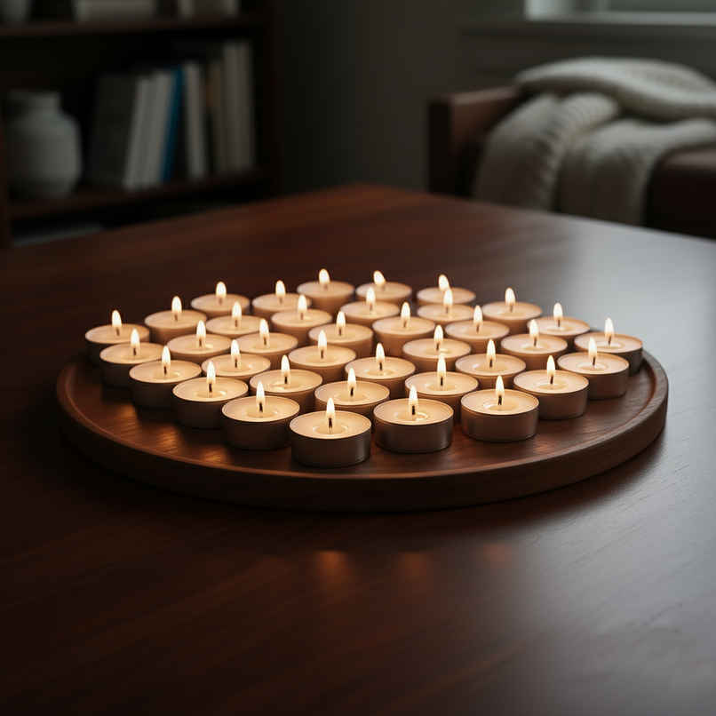 Tea Light Candles | Premium and Long Burning | 8 g Aluminium Cup Festive Candles | White | Set of 50 | Oye Happy Tea Light Candles | Premium and Long Burning | 8 g Aluminium Cup Festive Candles | White | Set of 50 | Oye Happy