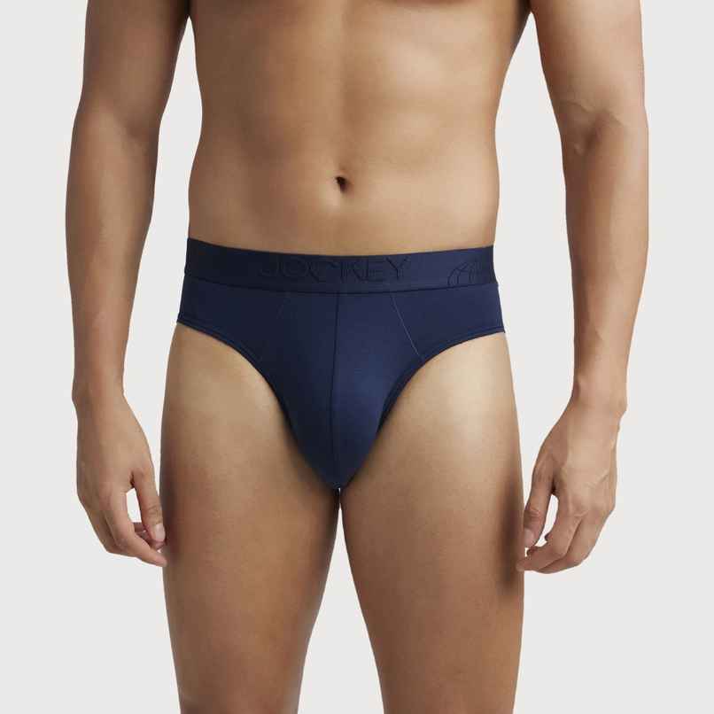 Jockey IC24 Men's Tencel Micro Modal Cotton Underwear Elastane Solid Brief | Stayfresh Properties | Navy - M