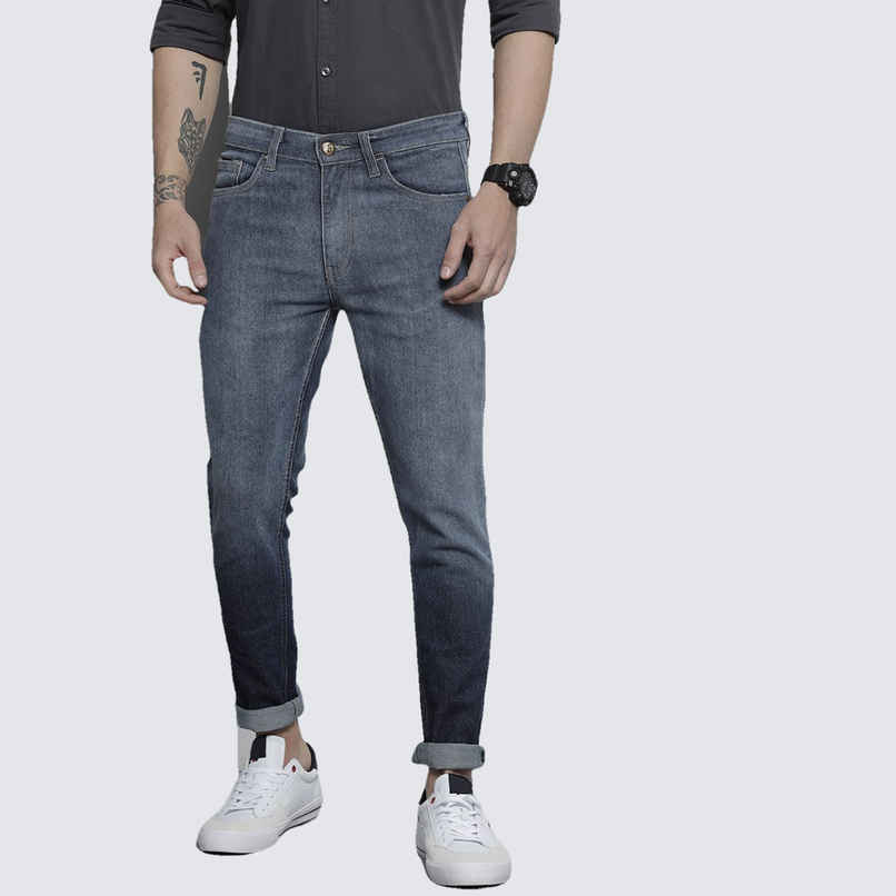 The Indian Garage Co Men's Slim Fit Colourblocked Casual Jeans | Blue - 30