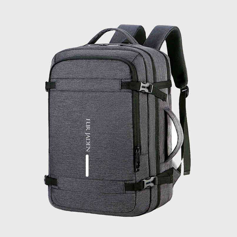 Fur Jaden Unisex Solid PU 40 L Laptop Backpack | Grey - 15.6 Inches