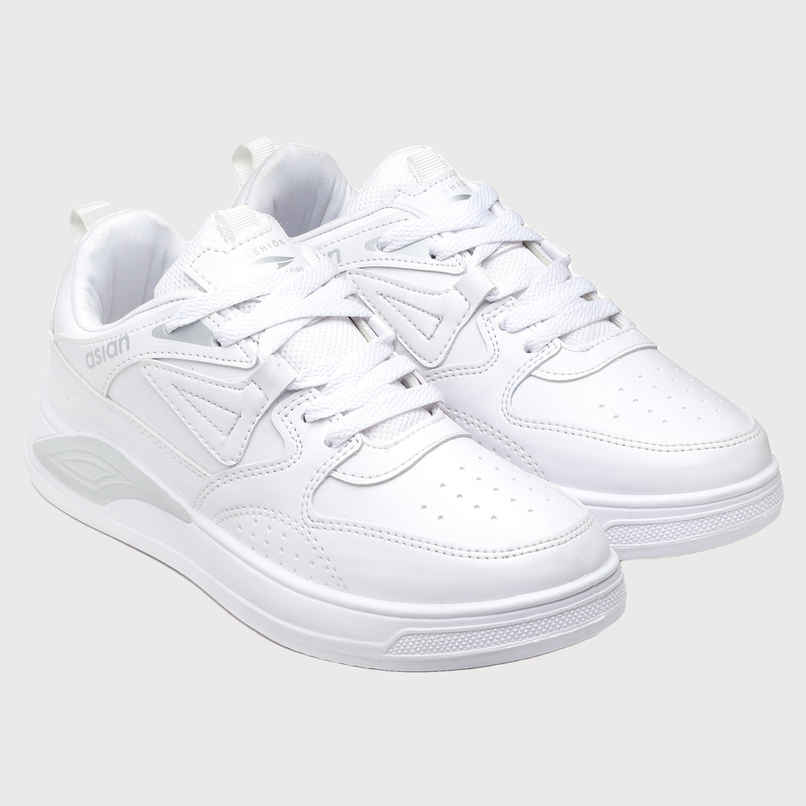 Asian Men s Moscow-01 Full White Sneakers | UK-7 Asian Men s Moscow-01 Full White Sneakers | UK-7