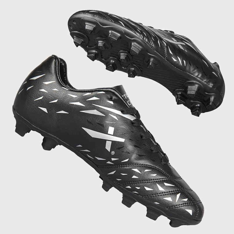 Vector X Kick-X Football Studs For Men Sports And Athletic Soccer Shoes | Black & Silver Size-10