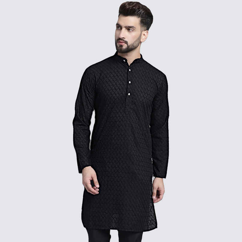 Jompers Men's Kurta | Ko 561 | Black - M