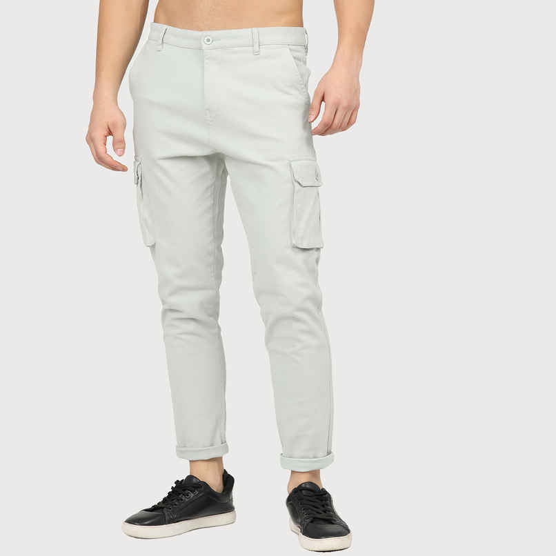 HIGHLANDER Men's Slim Fit Easy Wash Cargos | Mint - 34