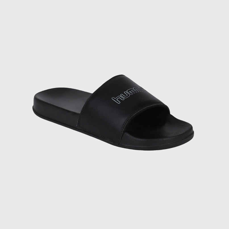 hummel Classic lightweight slides for Men with Cushioned Sole and Arch Support | Black | 7 hummel Classic lightweight slides for Men with Cushioned Sole and Arch Support | Black | 7