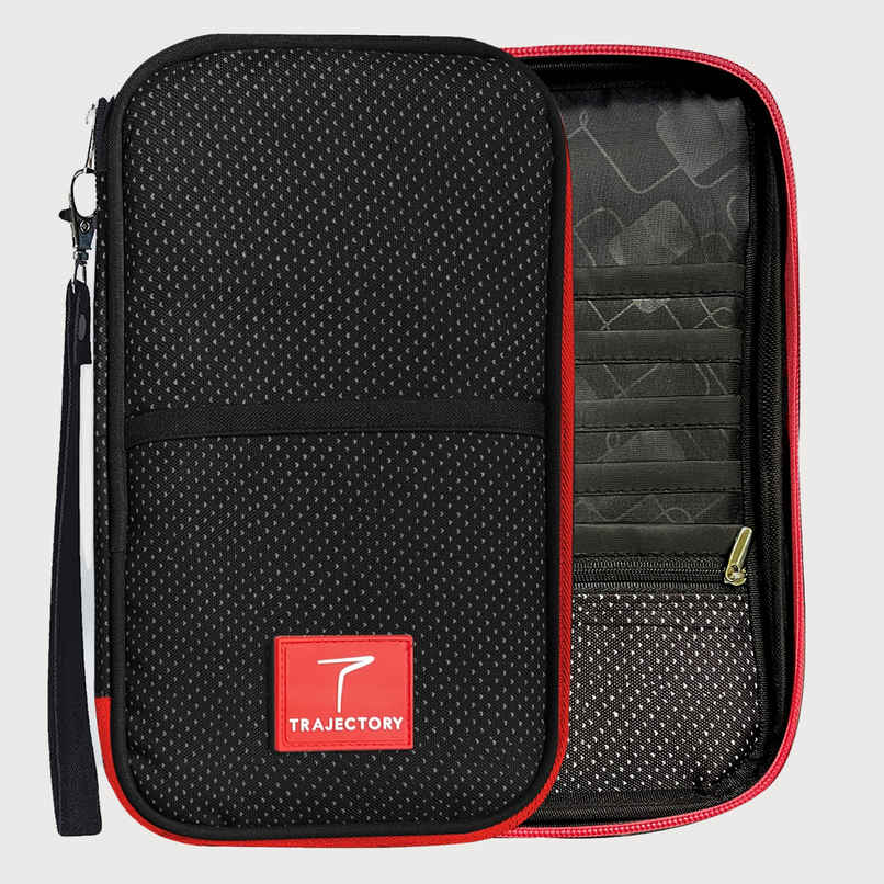 Trajectory Unisex Textured Polyester Passport Holder | Black Trajectory Unisex Textured Polyester Passport Holder | Black