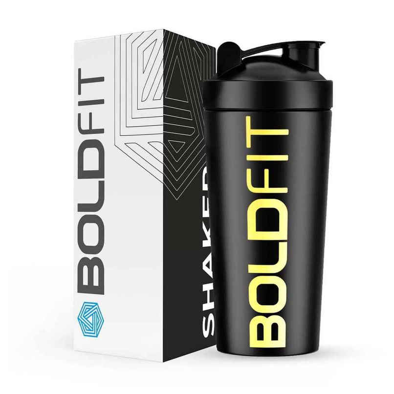 Boldfit Steel Gym Shaker Bottle | 700ml Leakproof Protein Mixer