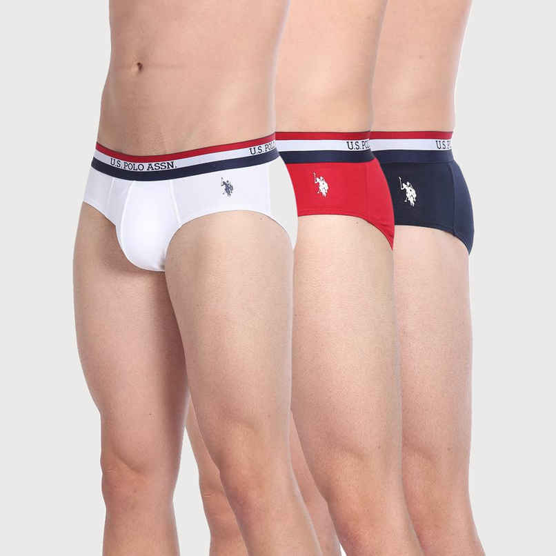 U.S. Polo Assn. | Underwear Pack of 3 | XL | Briefs | EB002 | Red, Navy And White