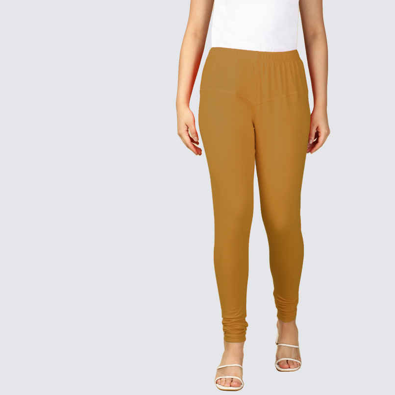 PYNK By Lux Cozi Women Ultra Soft 360 Stretch Premium Cotton Churidar Leggings|Tan Brown|Free Size