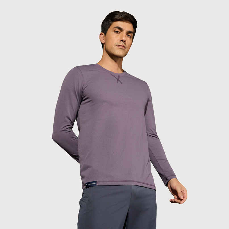 Technosport Men's Poly Solid Slim Fit Round Neck Full Sleeve Sports T-shirt | Grape Vine - S Technosport Men's Poly Solid Slim Fit Round Neck Full Sleeve Sports T-shirt | Grape Vine - S
